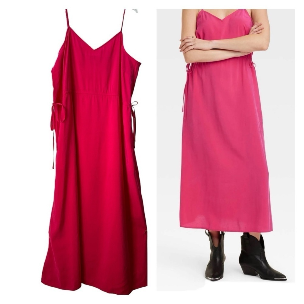 Universal Thread Hot Pink Cami Summer Outdoor Boho Midi Large Dress - Picture 4 of 8